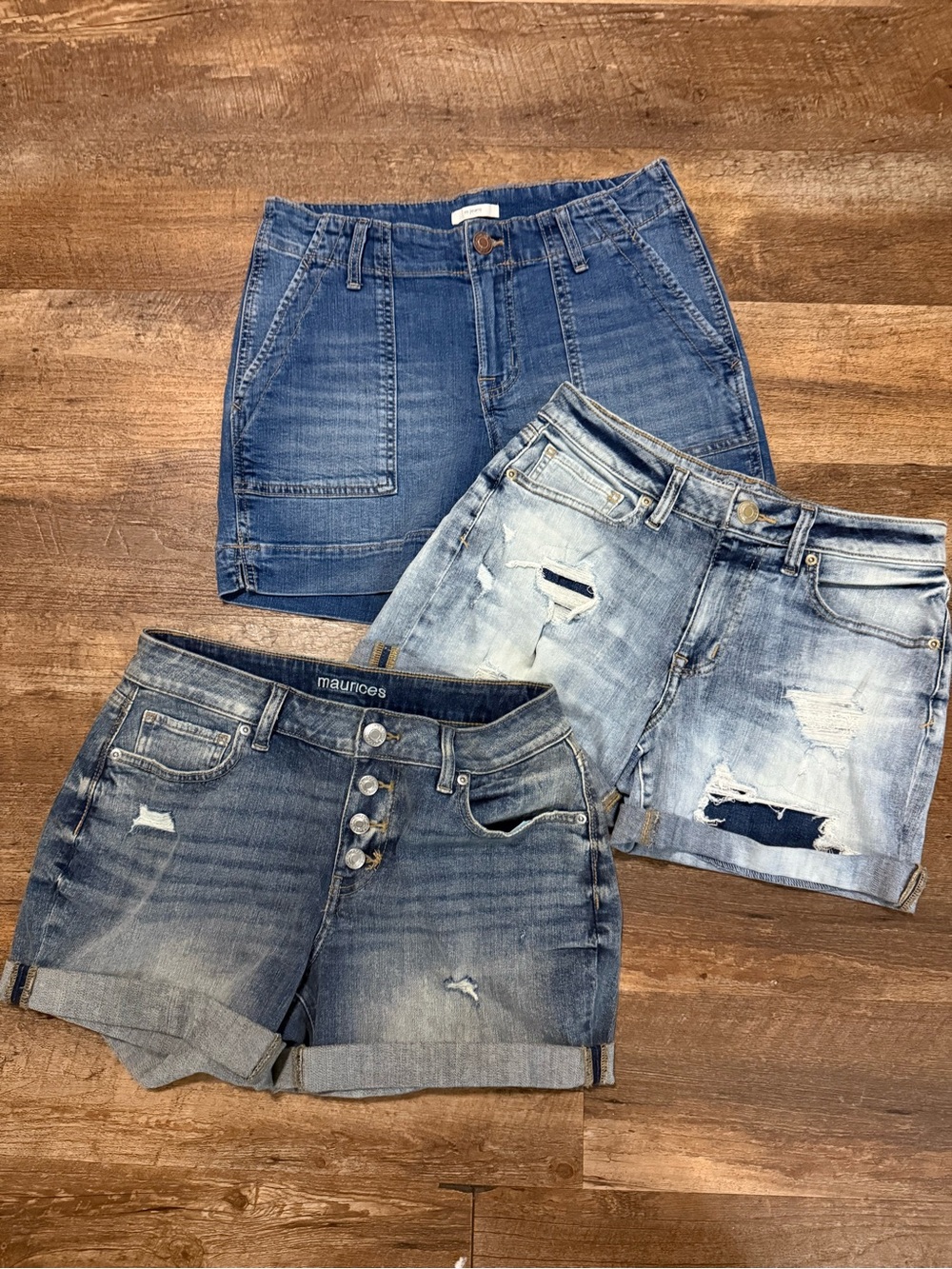 Lot of 3 pairs of Maurices Denim Blue Jean Shorts